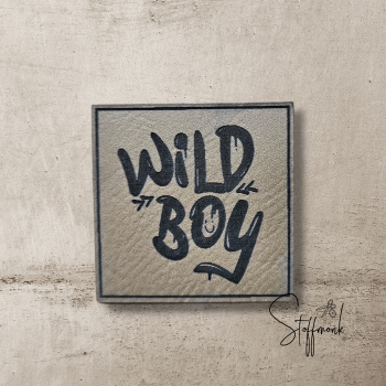 Label  " Wild Boy " -  ca. 4 cm - Kunstleder ++ Farbauswahl ++